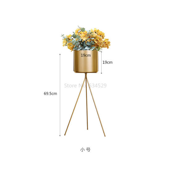 Gold tri-stand Rack Home Decor Plant  Flower vase