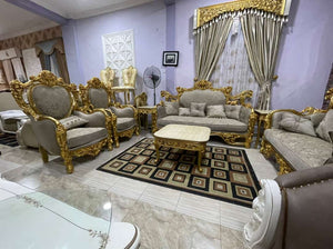 luxury royal furniture setee wiith table and stools