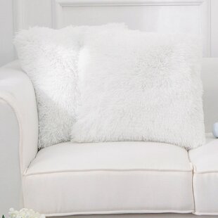 white Fur Throw Pillows