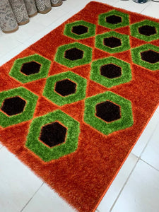 orange center shaggy rug eunicon