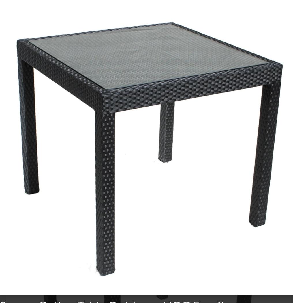 square glass rattan/cane table