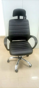Ribbed Leather Staff Chair