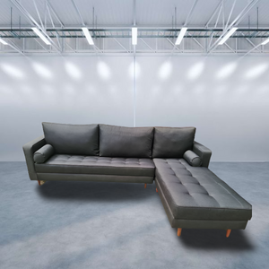 grey L shape living room sofa