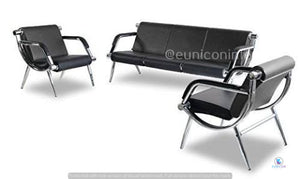 Sliverylake 3-Seater Office Reception Chair-Black