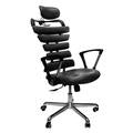 Soho Ergonomic Black Chair With Fixed Arms