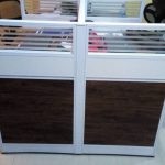 Walnut 4 seater workstation