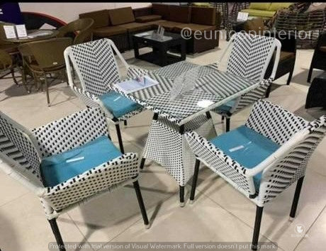 white & black outdoor rattan sofa set