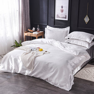 White Satin Silky Soft Quilt bedding set 6x6