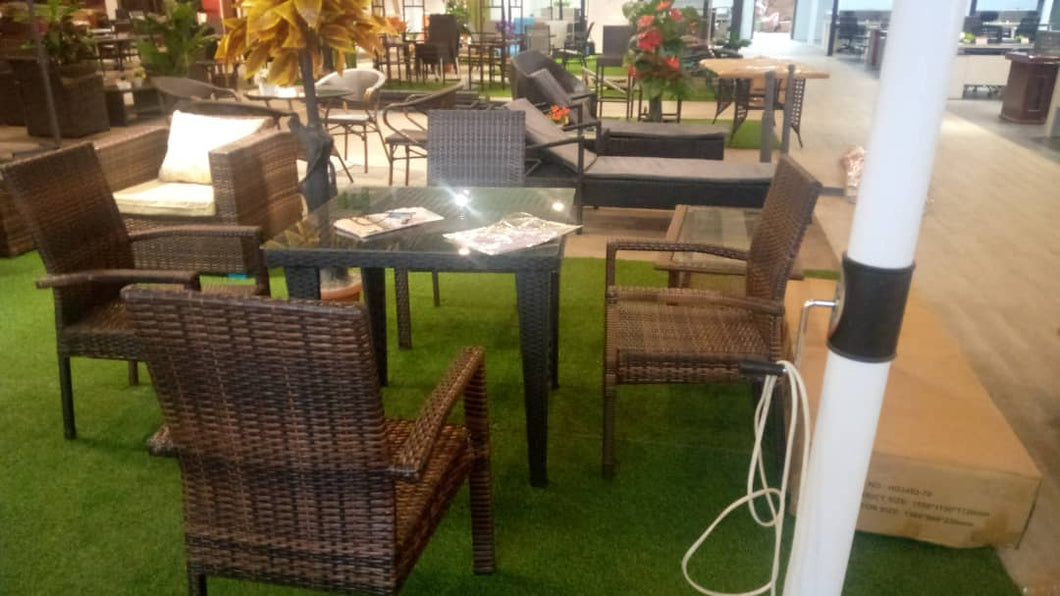 wicker Table and 4 Rattan chairs